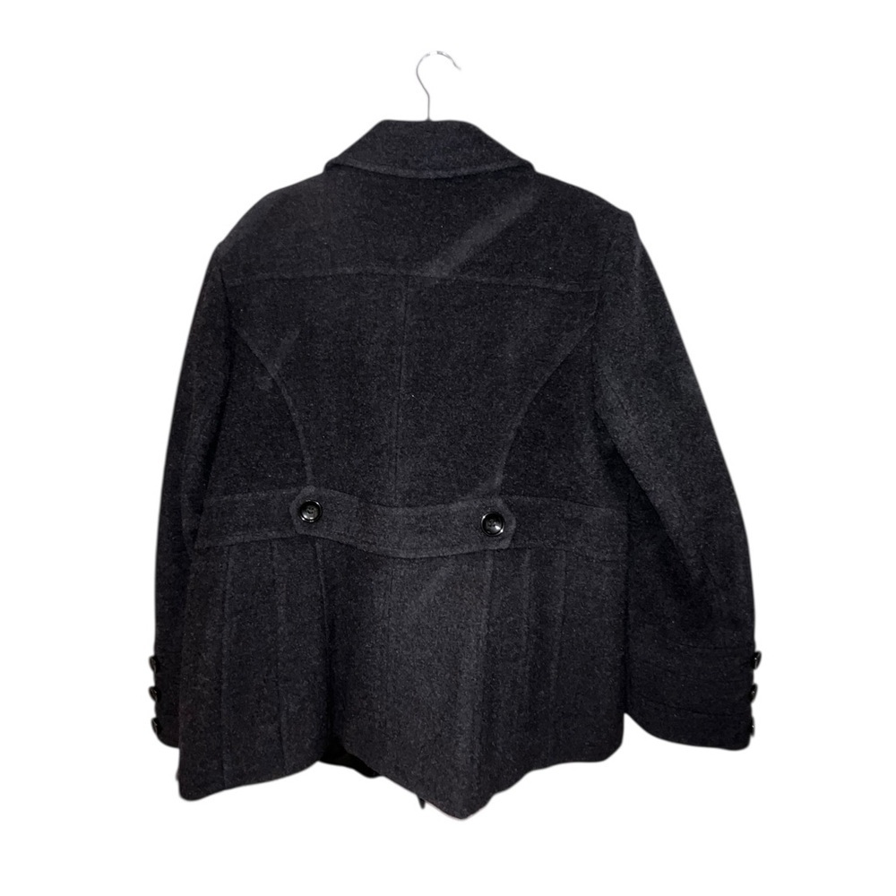 St. John's Bay Dark Gray Wool/Cashmere Blend Double-Breasted Peacoat - Picture 4 of 6